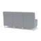 Lesro Siena Lounge Reception Armless 3 Seat Tandem Seating No Center Arms, Brushed Steel, RS Fog Upholstery SN3102 - alternate 3